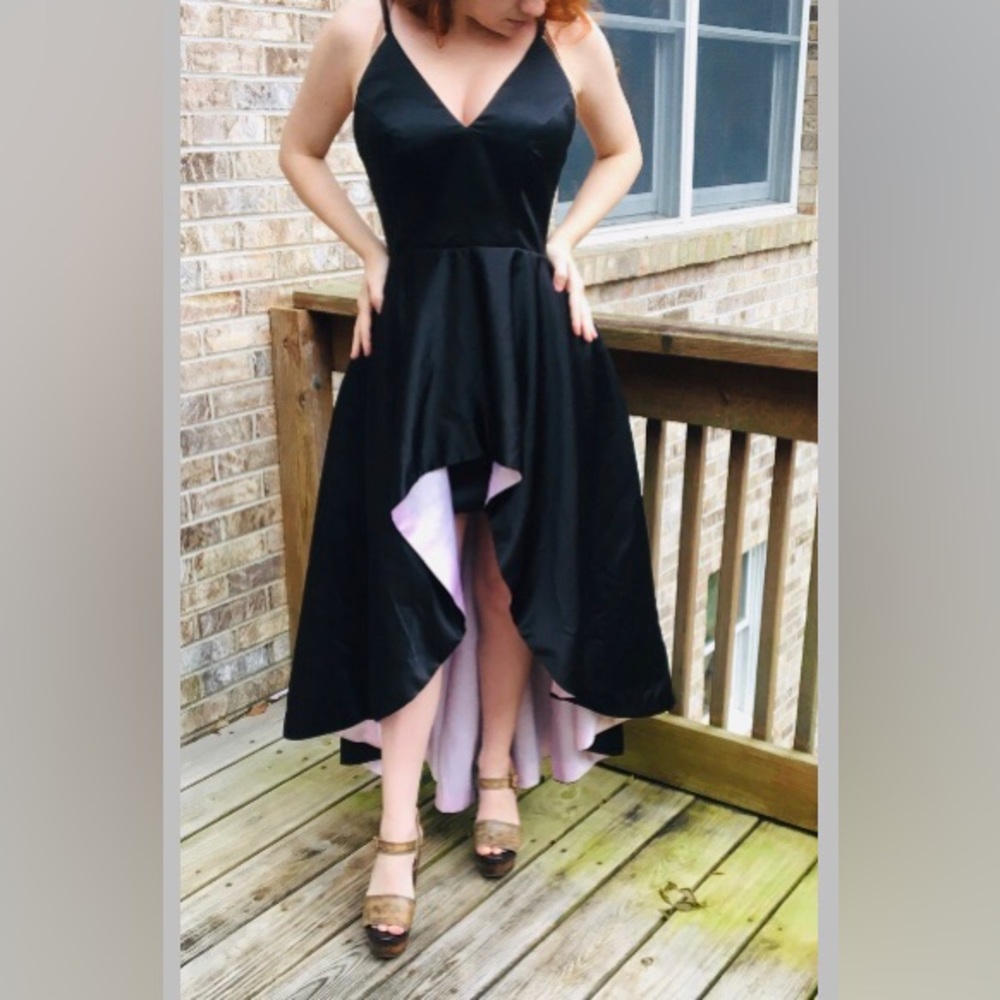NWTs Black Dramatic High Low Prom Dress - Picture 1 of 11